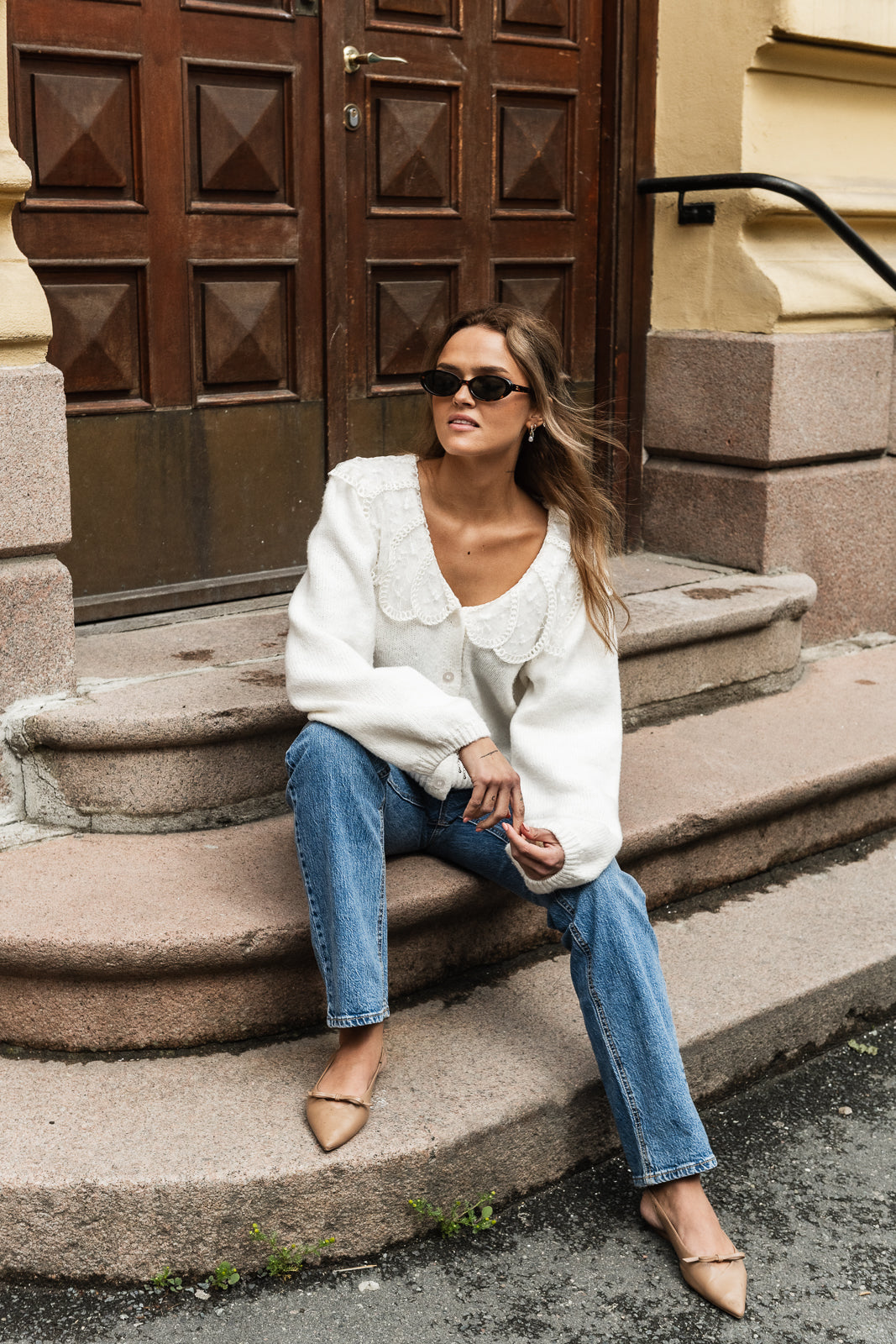 PCABBY Knit Cardigan - Cloud Dancer